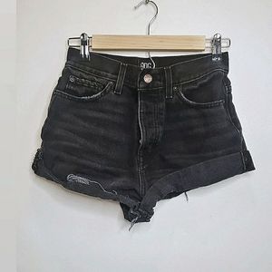 BDG black denim shorts